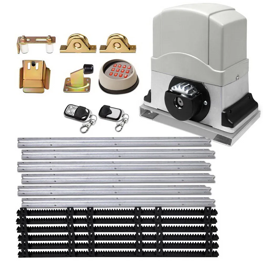 1200kg Auto Sliding Gate Opener Kit, 450W, 2 Remotes, LockMaster