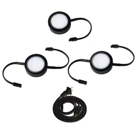 120V 3-CCT Puck Light Kit, 3" Wide, 27K|30K|35K, Black
