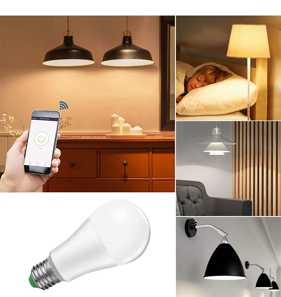 15W WiFi Smart LED Light Bulb E27 B22 Ampoule LED Intelligent Dimmable Night Lamp Apply to alexa google Home Assistant Echo