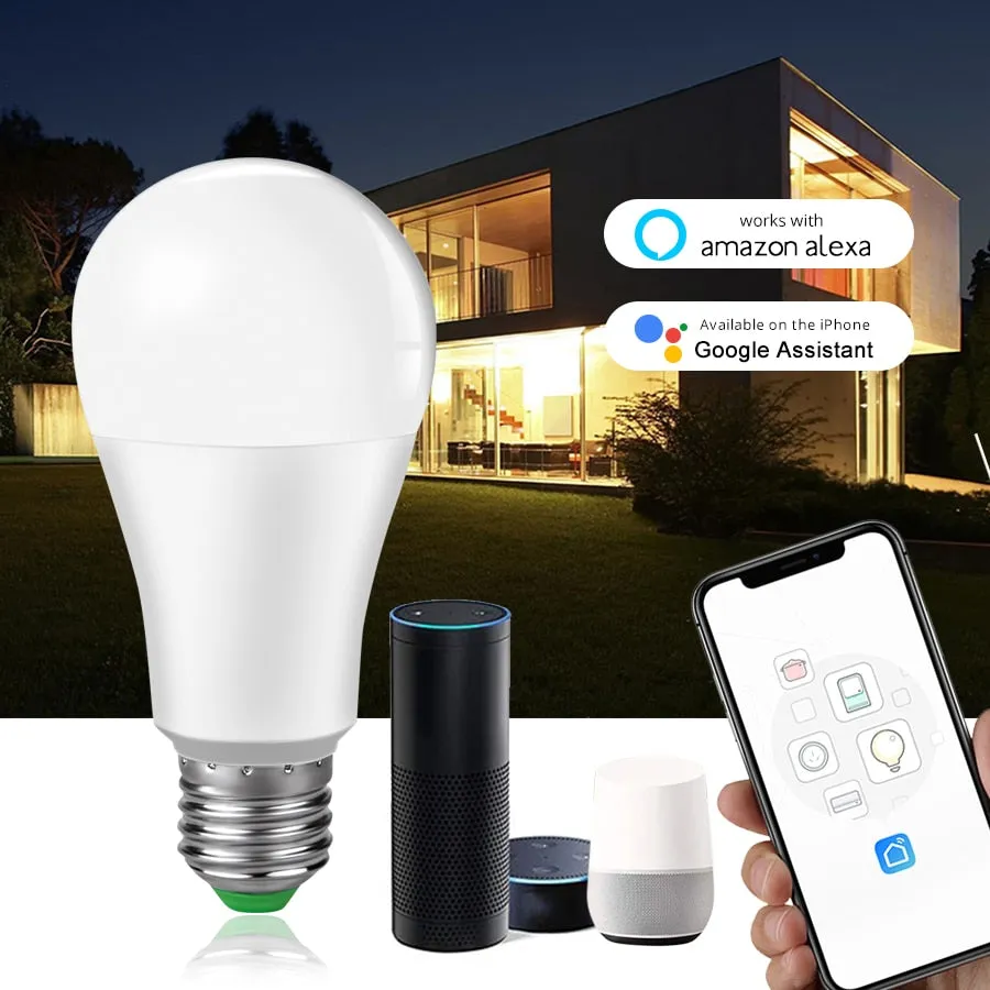 15W WiFi Smart LED Light Bulb E27 B22 Ampoule LED Intelligent Dimmable Night Lamp Apply to alexa google Home Assistant Echo