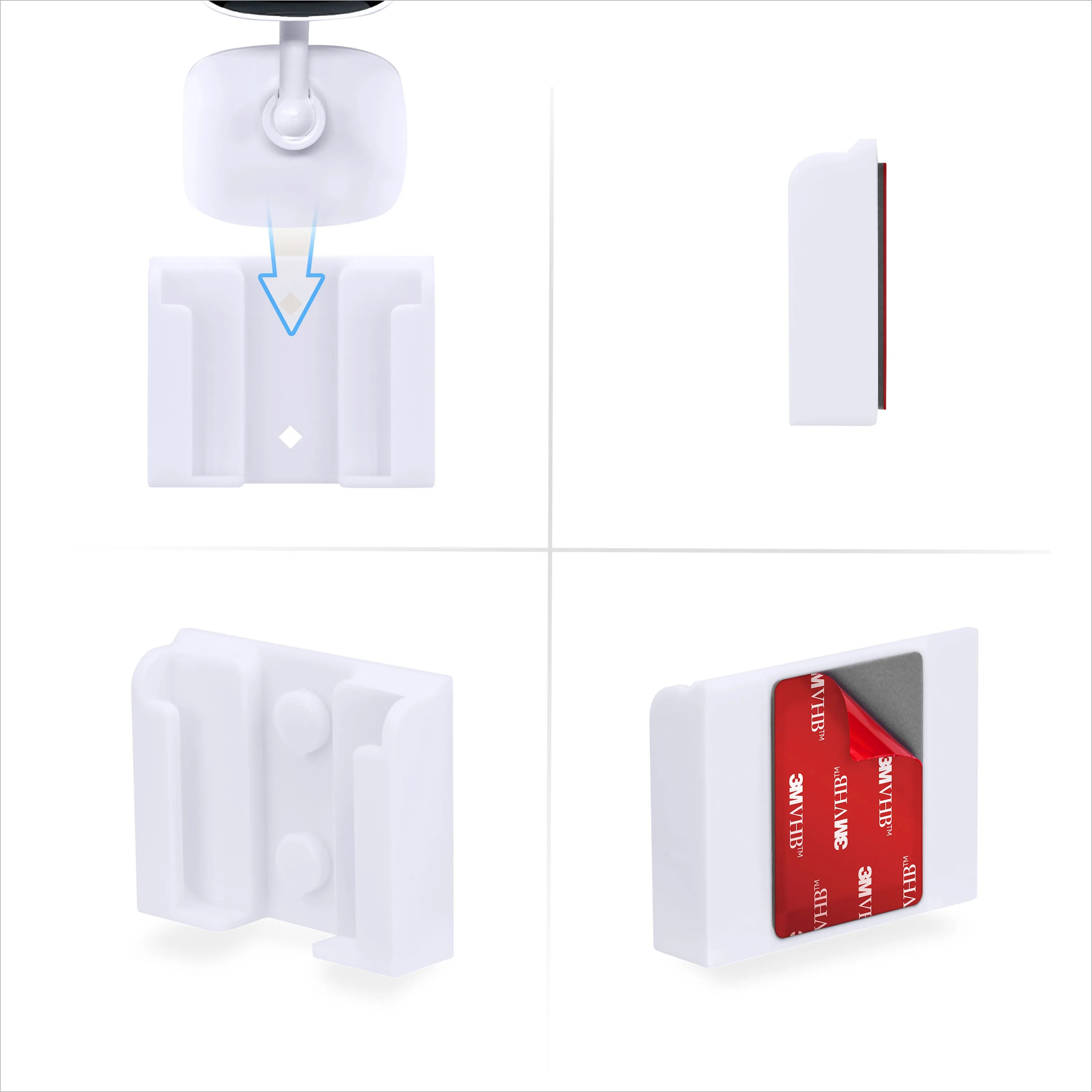 2 Pack Adhesive Wall Mount For C100 TP-Link Tapo Camera, Easy To Install Holder, No Mess, Reduce Blind Spots & Improved Viewing, Stick On & Screw In Installation