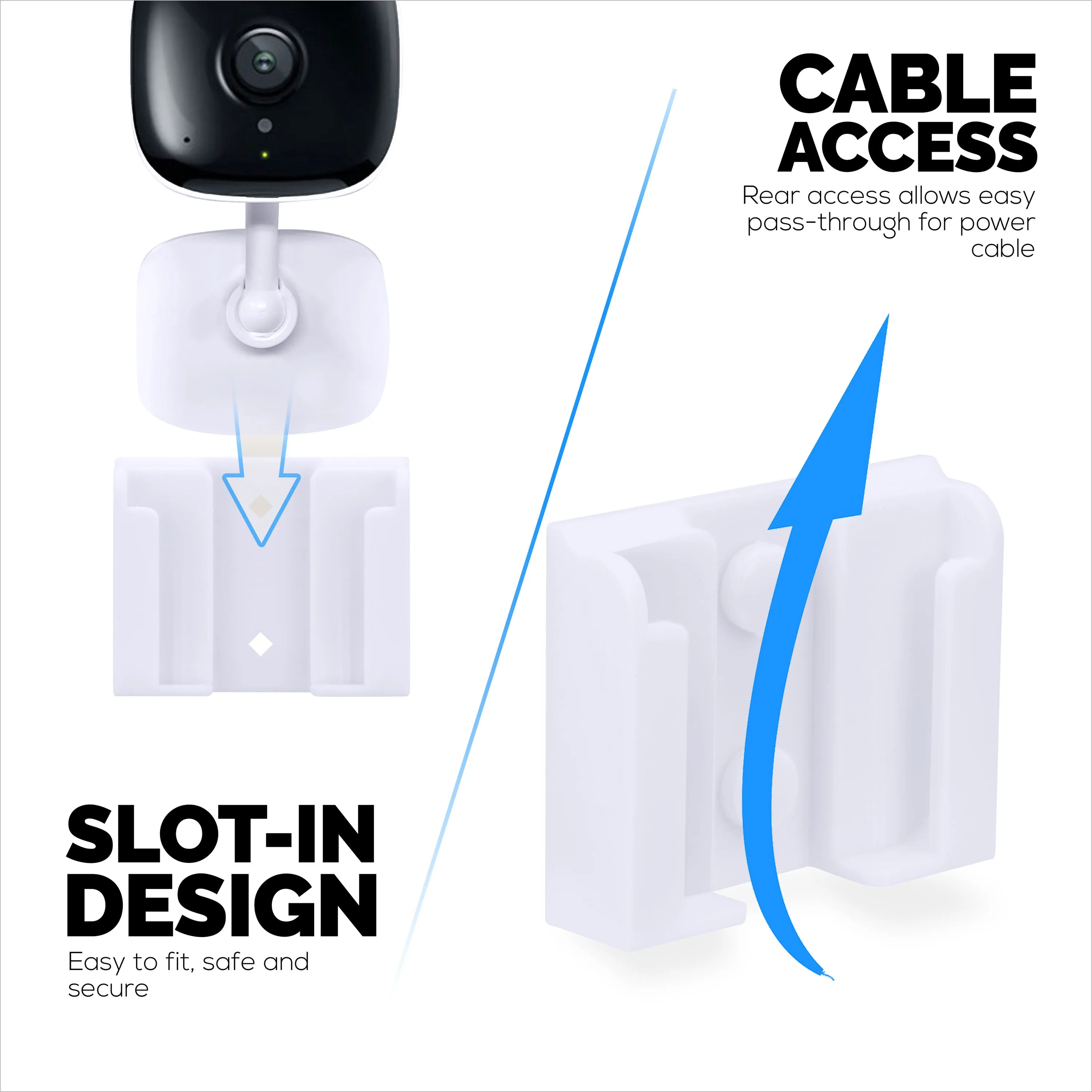 2 Pack Adhesive Wall Mount For C100 TP-Link Tapo Camera, Easy To Install Holder, No Mess, Reduce Blind Spots & Improved Viewing, Stick On & Screw In Installation