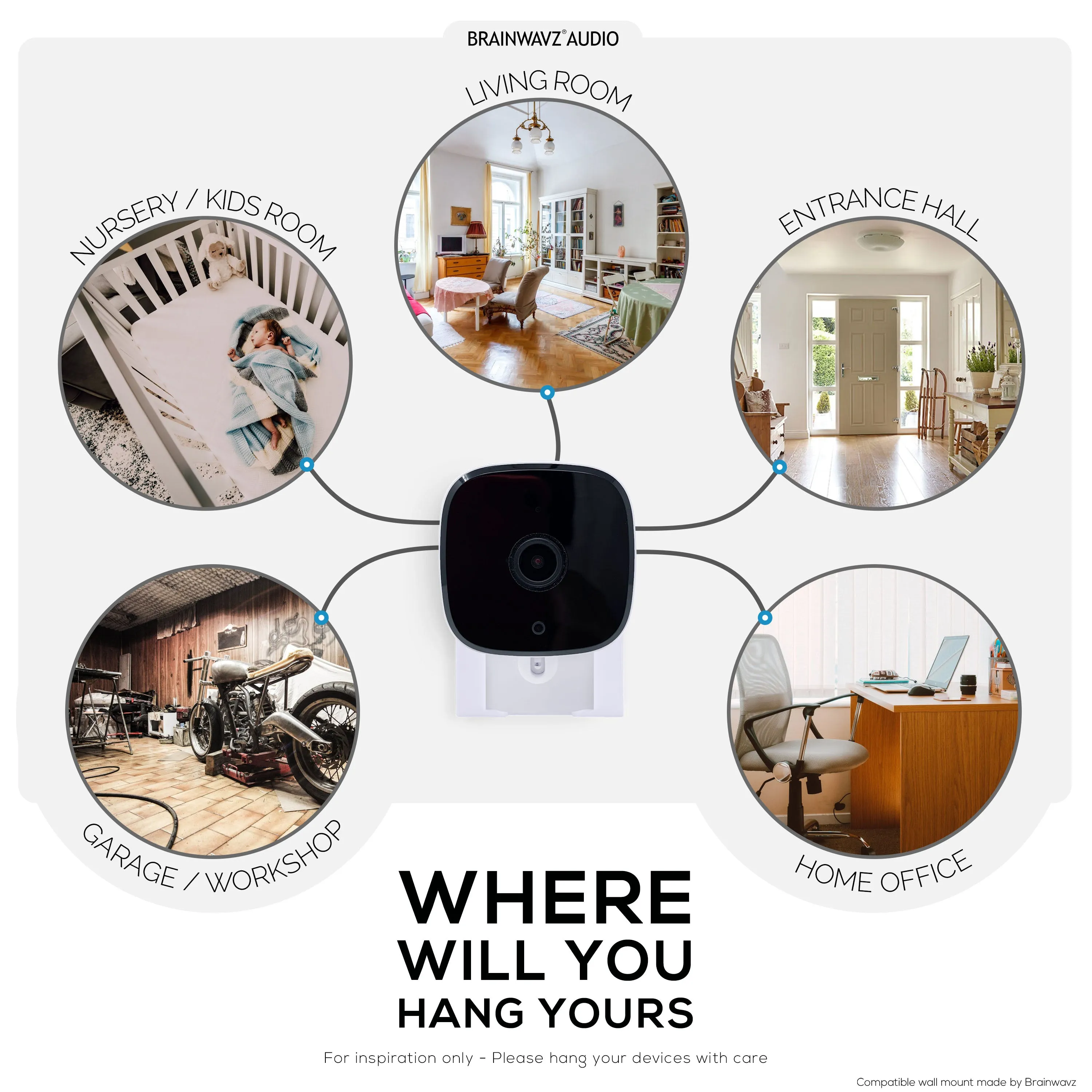 2 Pack Adhesive Wall Mount For Eufy Solo C24 / C120 (T8400X) Security Camera, Stick On & Screw In