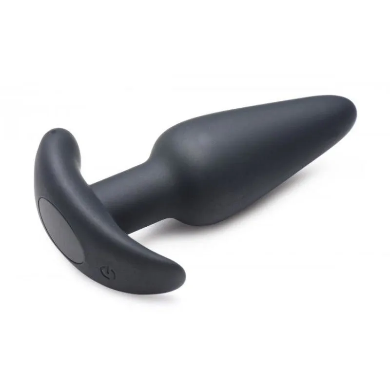 21x Silicone Butt Plug With Remote - Black