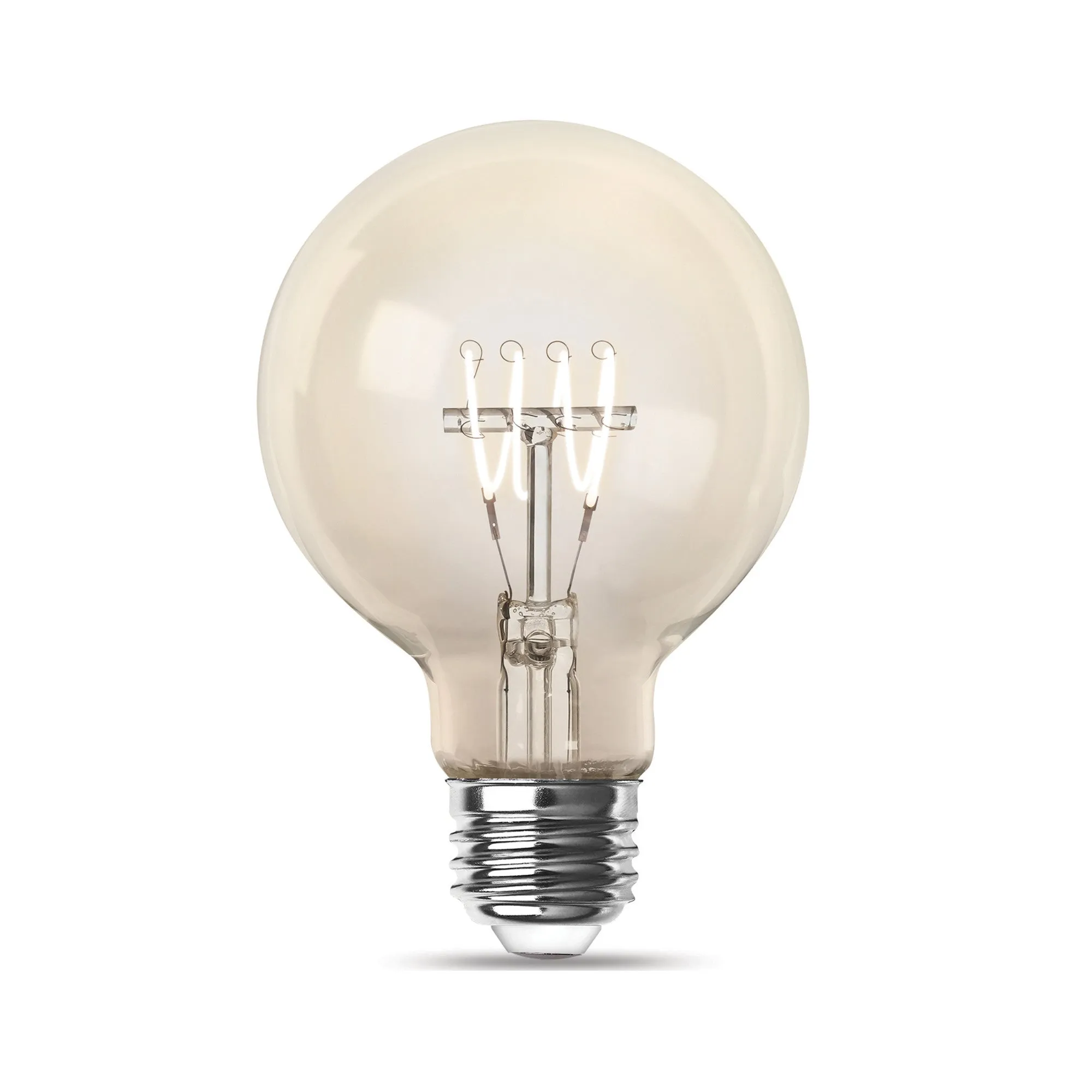 3.8W (40W Equivalent) Soft White (2700K) G25 Globe Shape (E26 Replacement) Dimmable Thin Filament Clear Glass LED Light Bulb