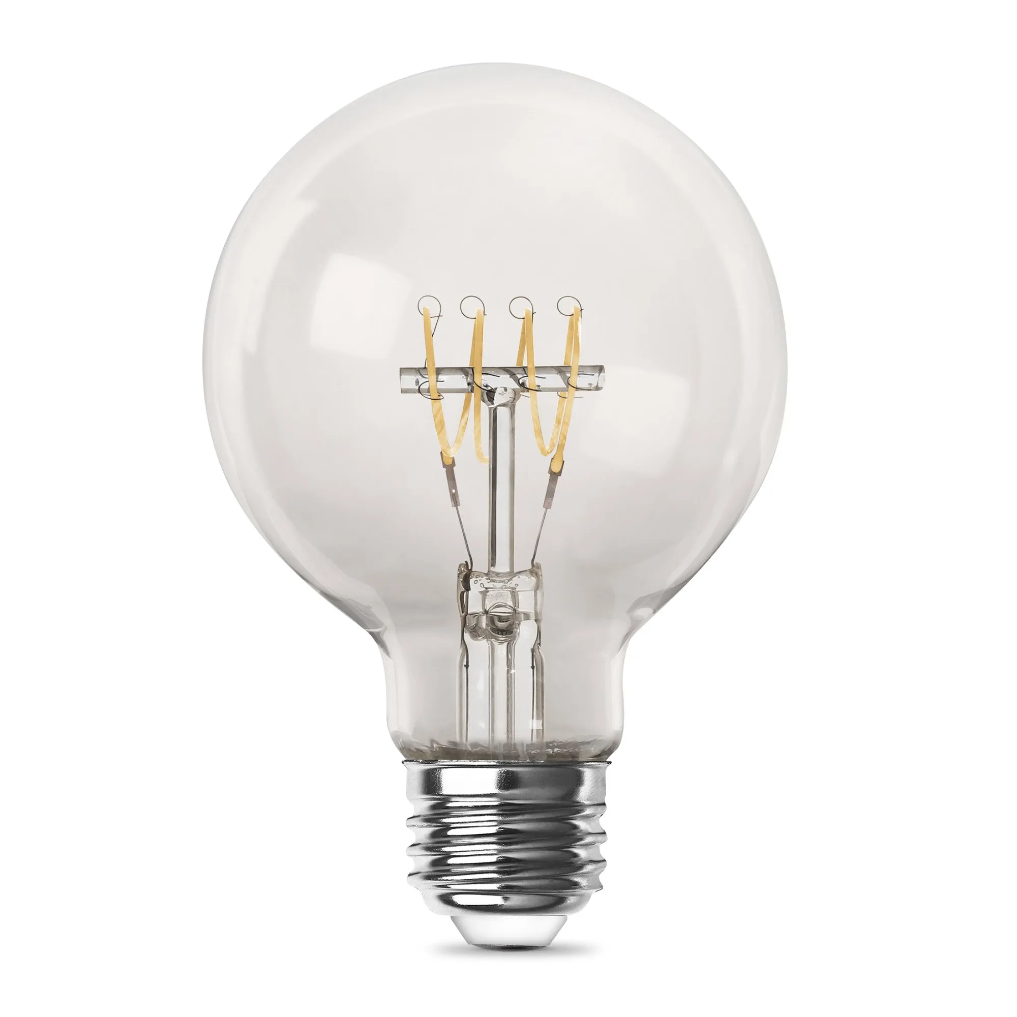 3.8W (40W Equivalent) Soft White (2700K) G25 Globe Shape (E26 Replacement) Dimmable Thin Filament Clear Glass LED Light Bulb