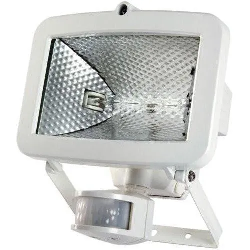 400 watt White Energy Saving PIR Halogen Floodlight