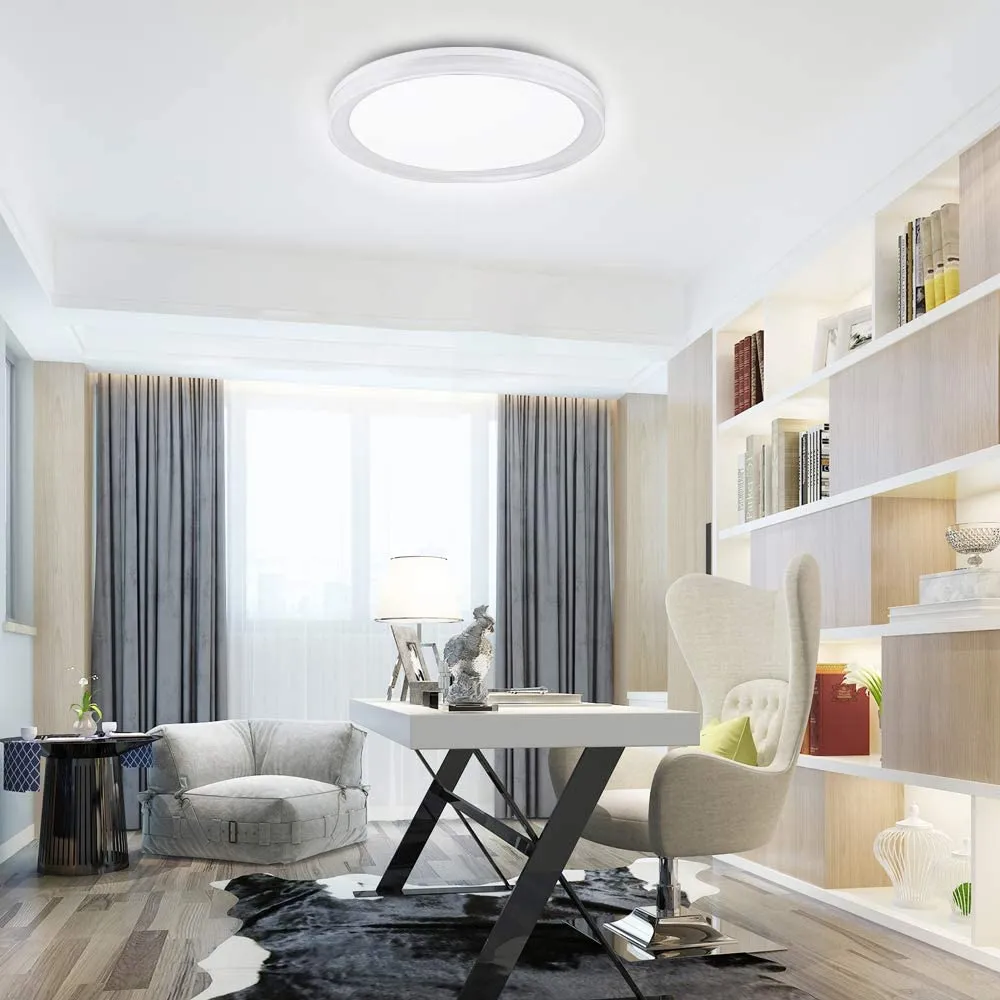 48W Modern Dimmable LED Flush Mount Ceiling Light with Remote