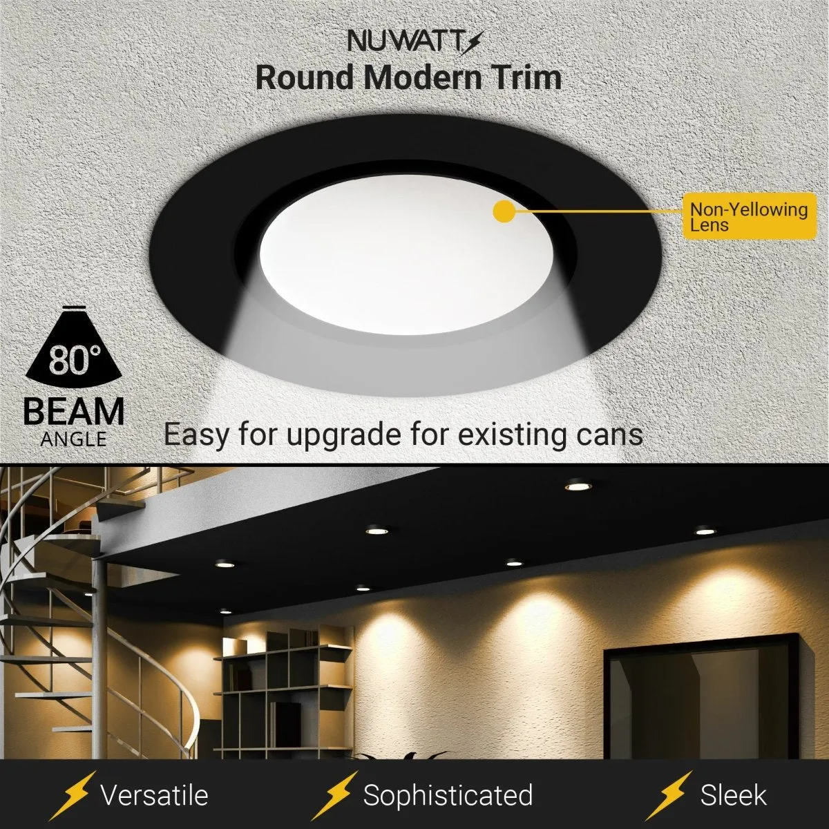 4" Inch Black MR16 LED Retrofit 12V Recessed Downlights - Wet Rated - 5CCT 2700K-5000K - 660LM - GU5.3 Base