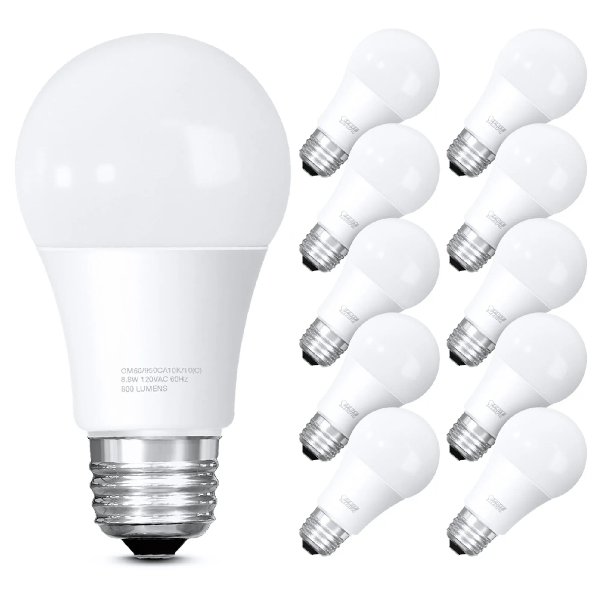 8.8W (60W Replacement) Daylight (5000K) A19 General Purpose LED (10-Pack)