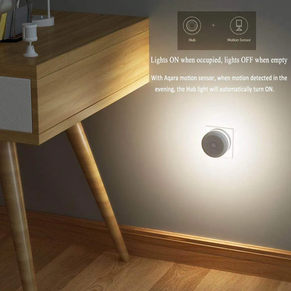 Aqara Smart Home Hub, Mihome Gateway/Smart Home Automation Hub/Smart Home Center Monitoring Control Smart Devices Compatible Zigbee with Siri Voice Control, Compatible with HomeKit MiHome Aqara APP