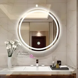 ARC homes Round Wall Mounting Mirror with Led Light |Bathroom Washbasin Mirror,Venity Mirror,Smart Mirror | LED Mirror 3 Tone (Triple Light, 21 x 21 Inch)
