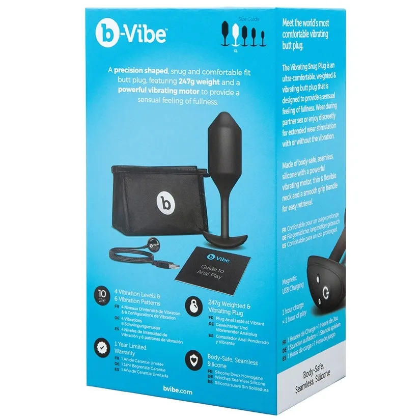 B-Vibe Vibrating Snug Plug-Black XL