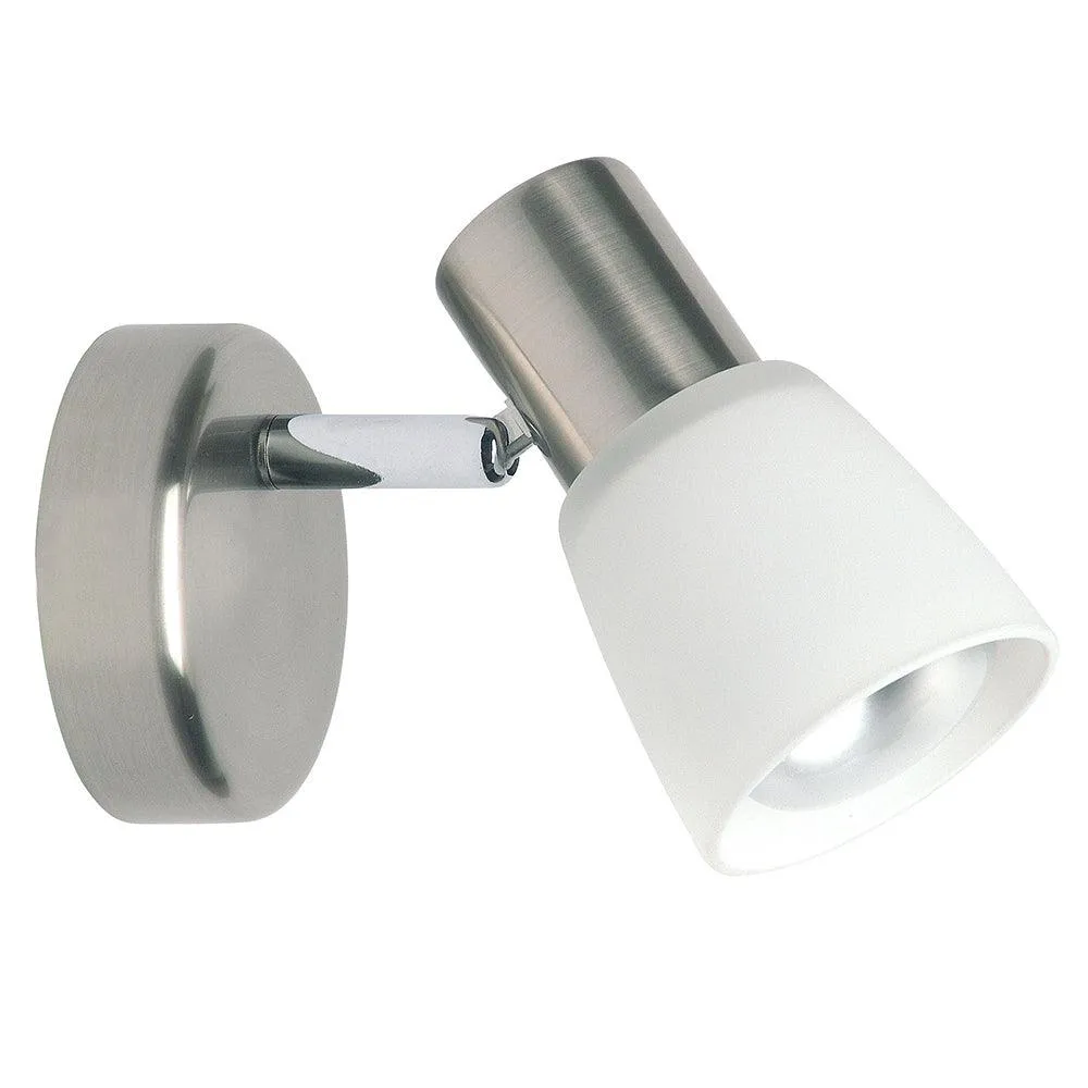 Brilliant 1 Light 40W Luca Wall Spotlight - Chrome & White | 35810/77