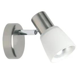 Brilliant 1 Light 40W Luca Wall Spotlight - Chrome & White | 35810/77