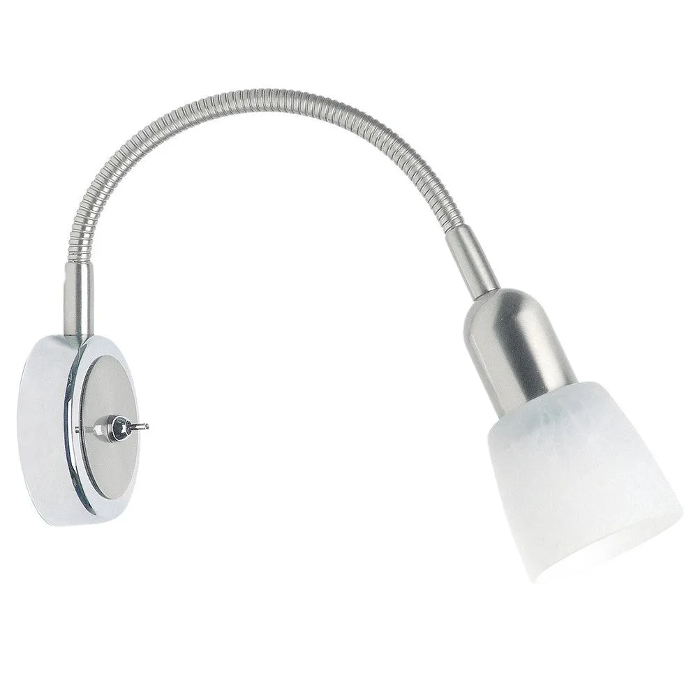 Brilliant 1 Light 40W Sofia Flexarm Wall Spotlight - Chrome & White | 55390/77
