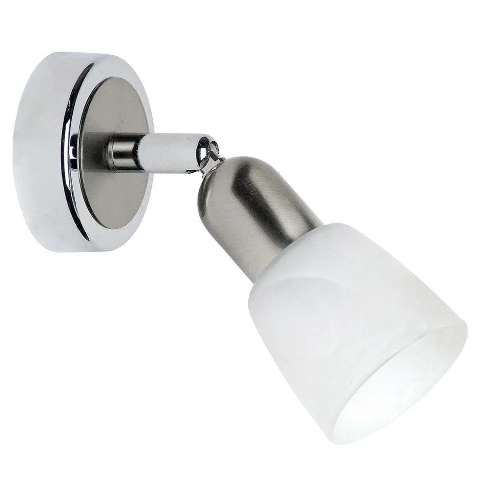 Brilliant 1 Light 40W Sofia Wall Spotlight - Chrome & White | 55310/77