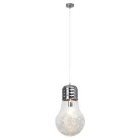 Brilliant 1 Light 60W Bulb Pendant Light - Chrome & Transparent | 93429/15