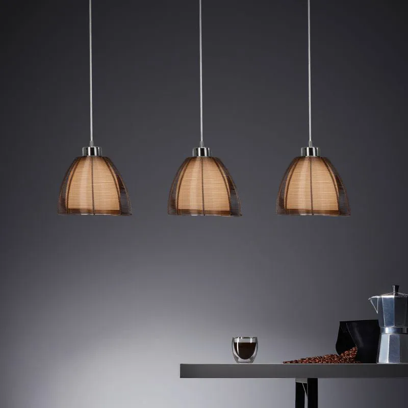 Brilliant 3 Light 180W Relax Pendant Light - Bronze & Chrome | 61176/53