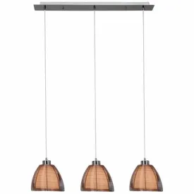 Brilliant 3 Light 180W Relax Pendant Light - Bronze & Chrome | 61176/53