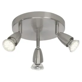 Brilliant 3 Light 9W Amalfi LED Round Spotlight - Iron | G21534/13