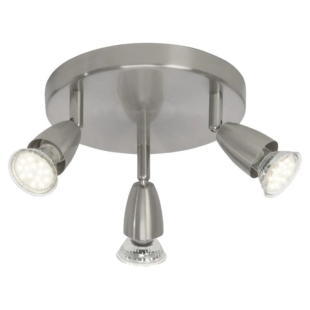 Brilliant 3 Light 9W Amalfi LED Round Spotlight - Iron | G21534/13