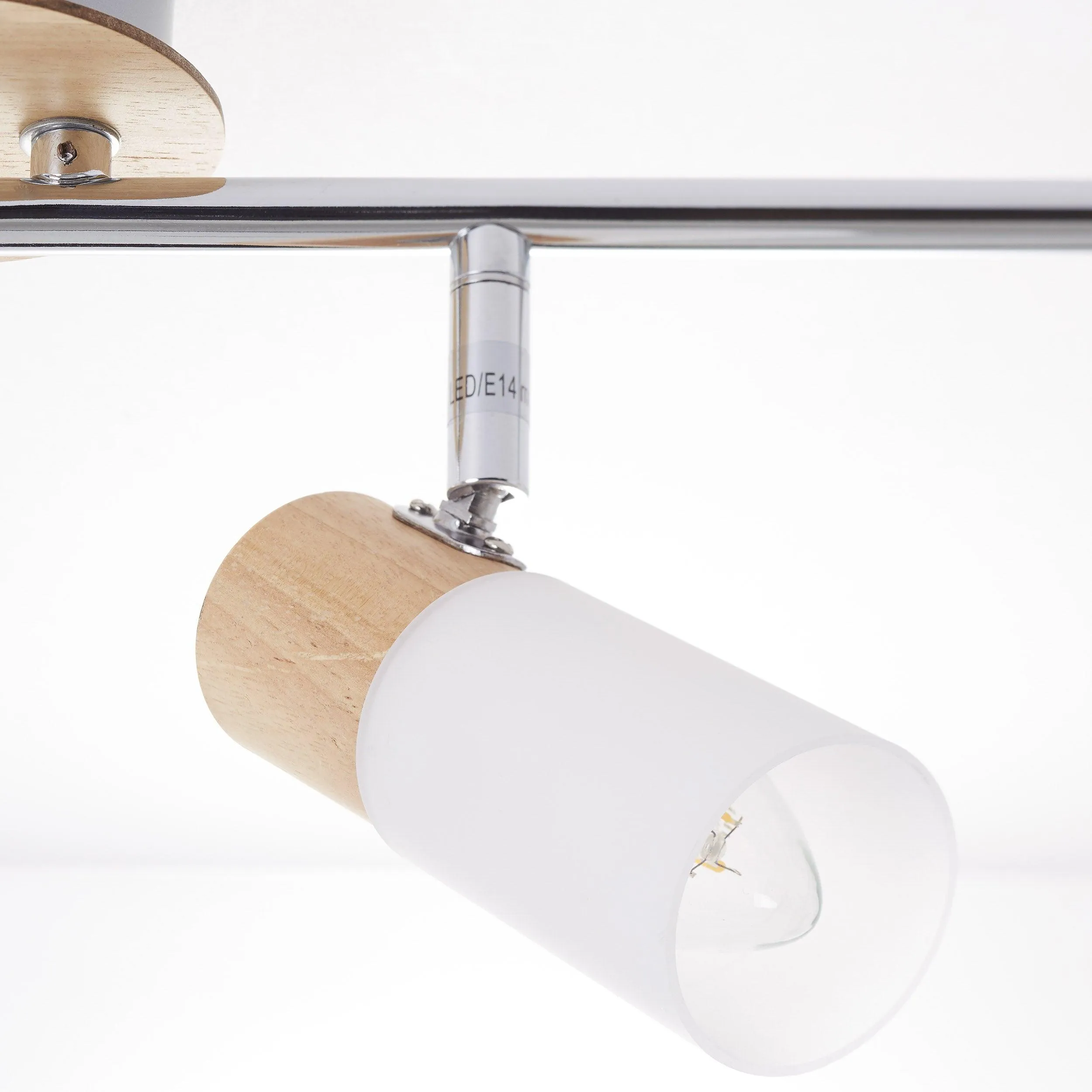 Brilliant 4 Light 14W Babsan Spotlight - Wood Light & White | 51432/50