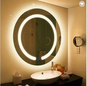 BUNGALOW MERCER Glass Decorative House Bathroom Office Mirror LED Light Mirror Glass for Dressing Room, Bedroom, Living Room, Washbasin, Hall 60Cm