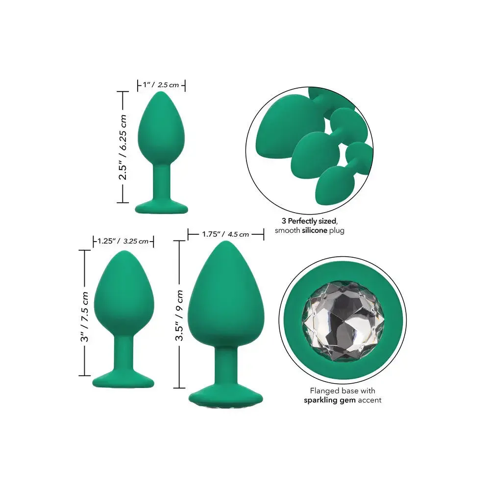 California Exotic Silicone Green Beginners Butt Plugs 3 Piece Set