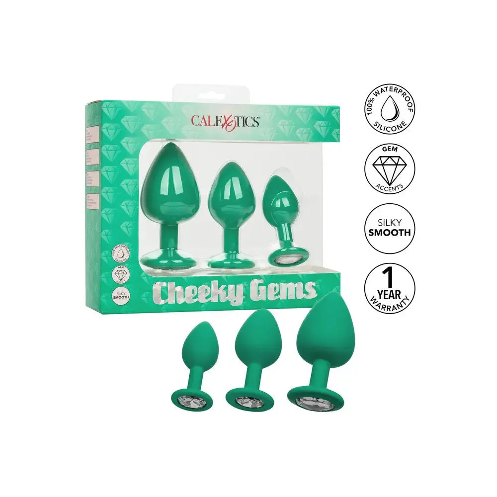 California Exotic Silicone Green Beginners Butt Plugs 3 Piece Set