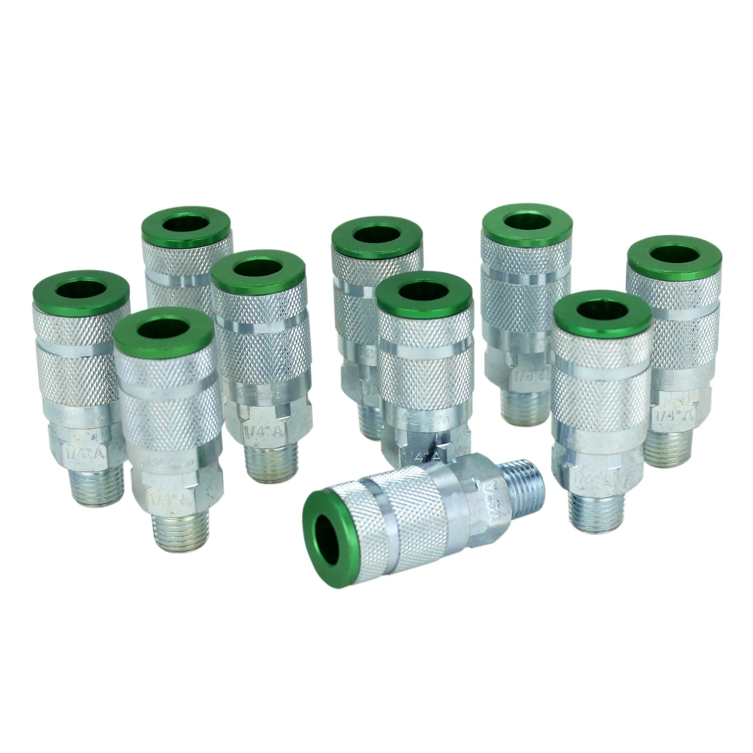 COLORFIT® Couplers (A-Style, Green) - 1/4" NPT (Box of 10)