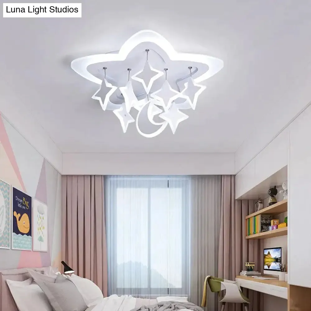 Creative Led Ceiling Light Stars Acrylic For Bedroom Living Room Dining Room Study Warm Fashion Modern Lamp Fixtures