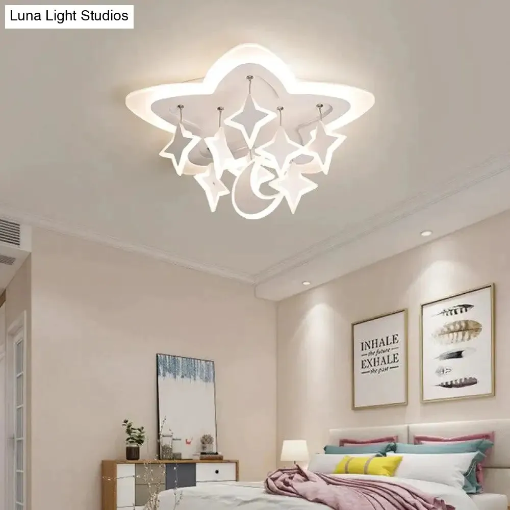 Creative Led Ceiling Light Stars Acrylic For Bedroom Living Room Dining Room Study Warm Fashion Modern Lamp Fixtures
