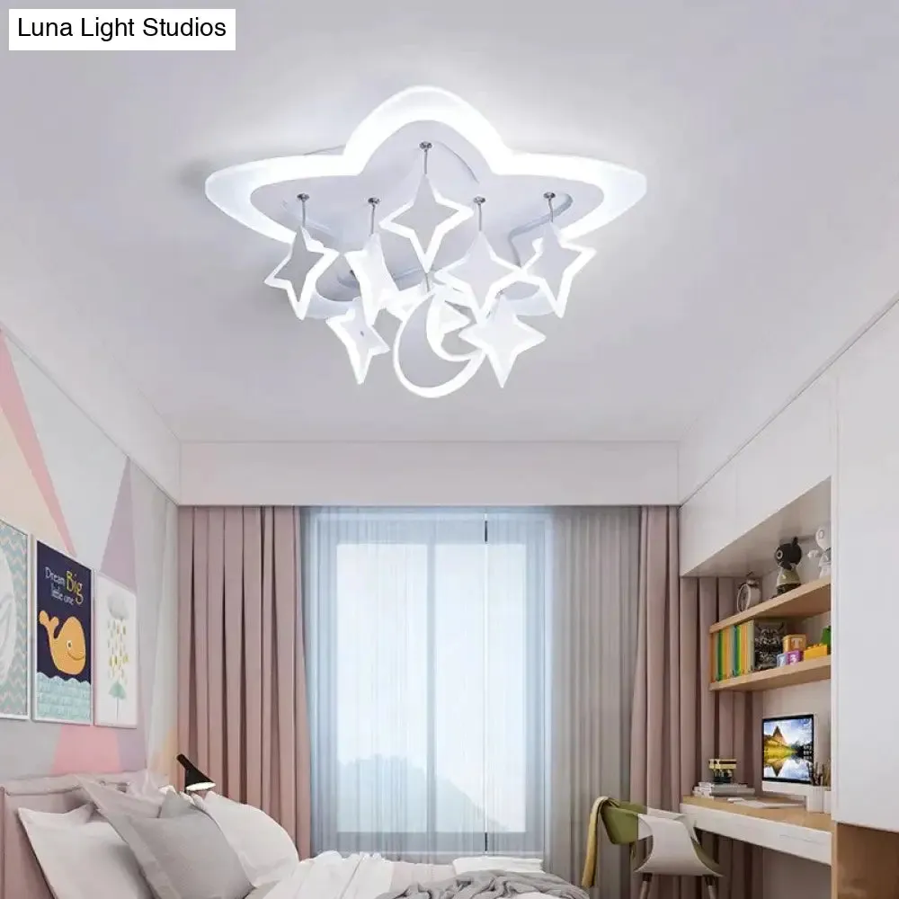 Creative Led Ceiling Light Stars Acrylic For Bedroom Living Room Dining Room Study Warm Fashion Modern Lamp Fixtures