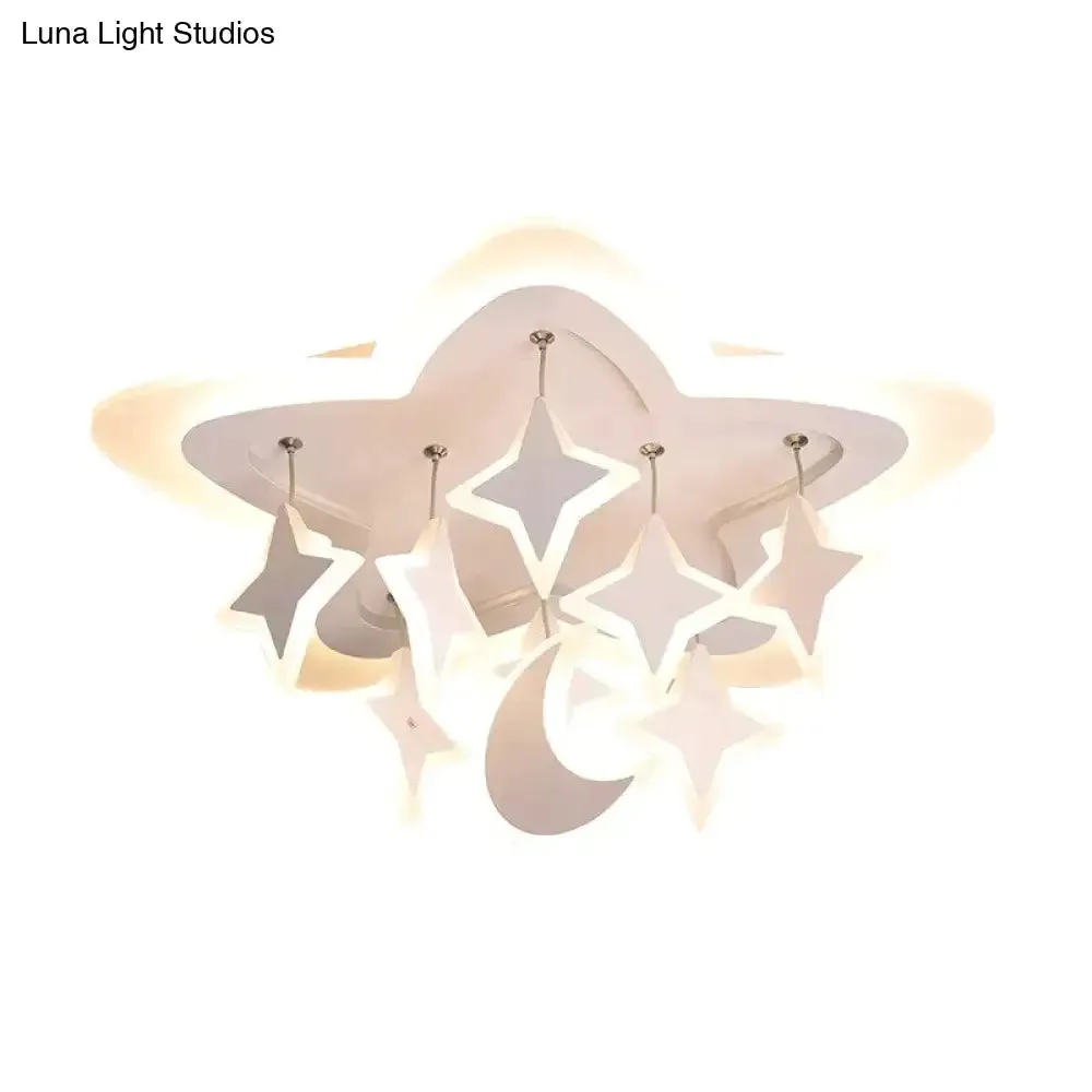 Creative Led Ceiling Light Stars Acrylic For Bedroom Living Room Dining Room Study Warm Fashion Modern Lamp Fixtures