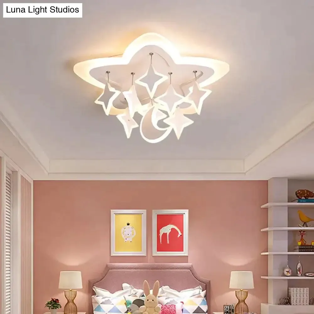 Creative Led Ceiling Light Stars Acrylic For Bedroom Living Room Dining Room Study Warm Fashion Modern Lamp Fixtures