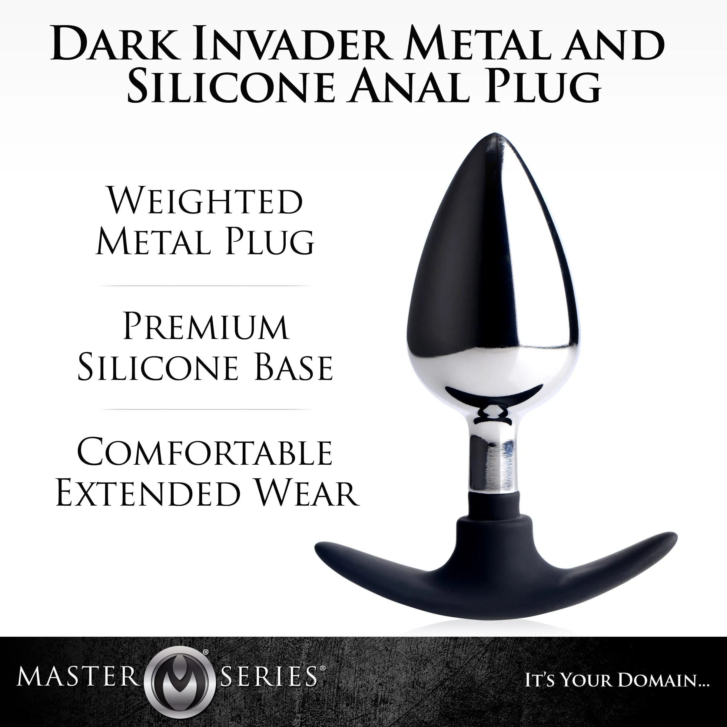 Metallic and Silicone Dark Invader Anal Plug