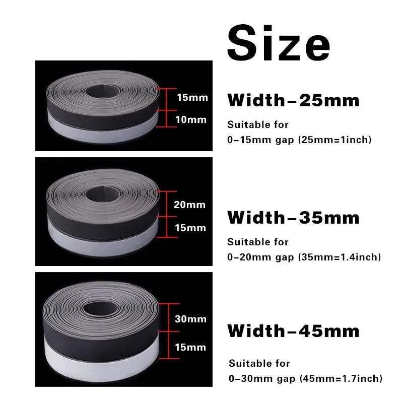 Door Bottom Sealing Strip Draft Insect Stopper Under Door Seal Wind Blocker Sound Noise Reduction Rainproof Dust Proof Window Sill Sealing