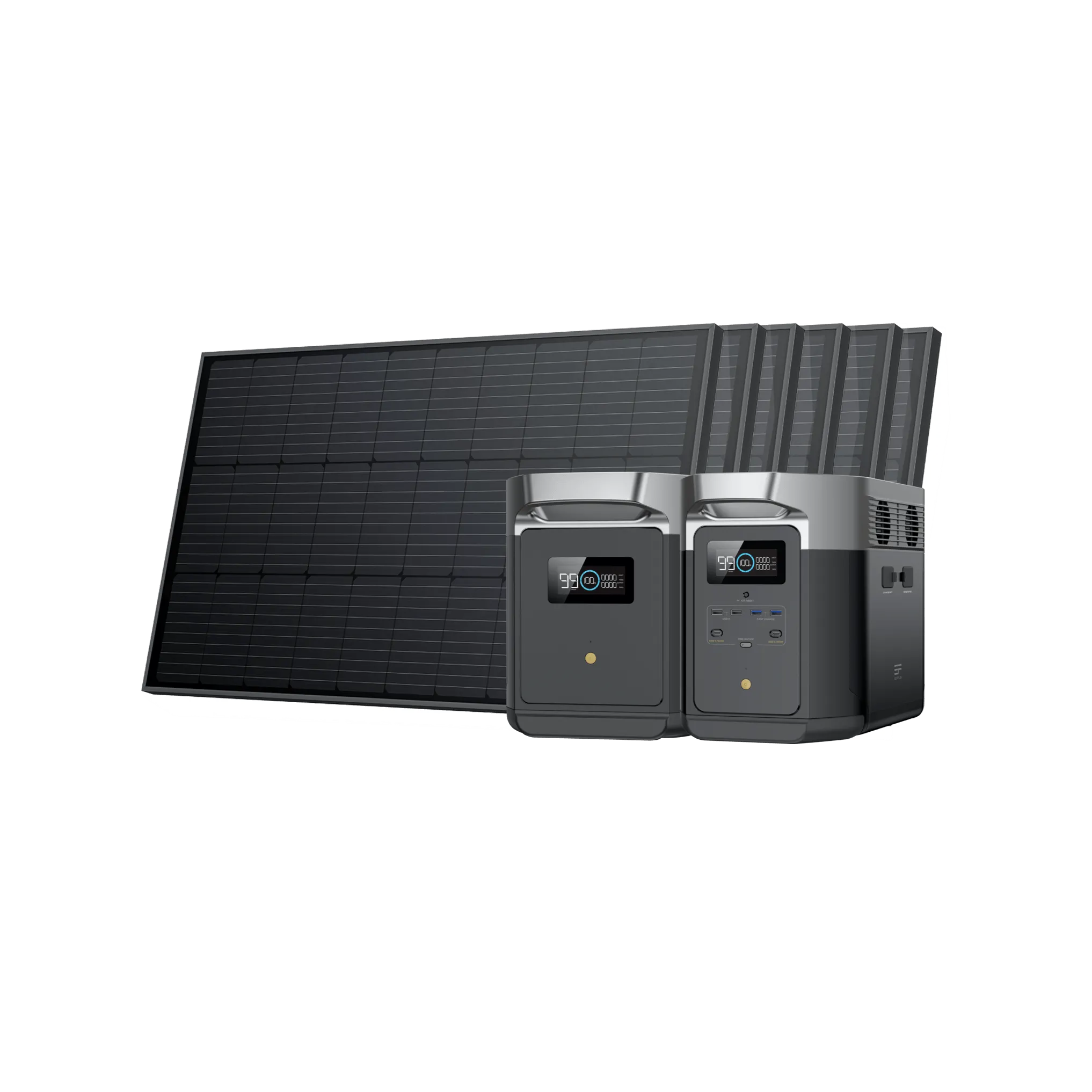 EcoFlow DELTA Max Portable Power Station   6*100W Rigid Solar Panel   EcoFlow DELTA Max Smart Extra Battery