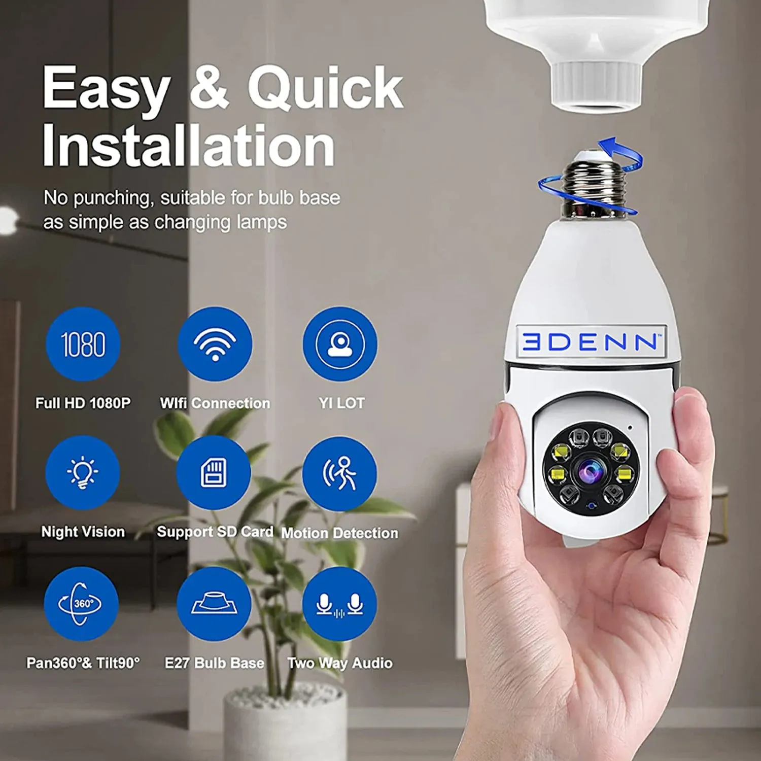 Edenn I-Defend Bulbs Security Camera (3 pack)