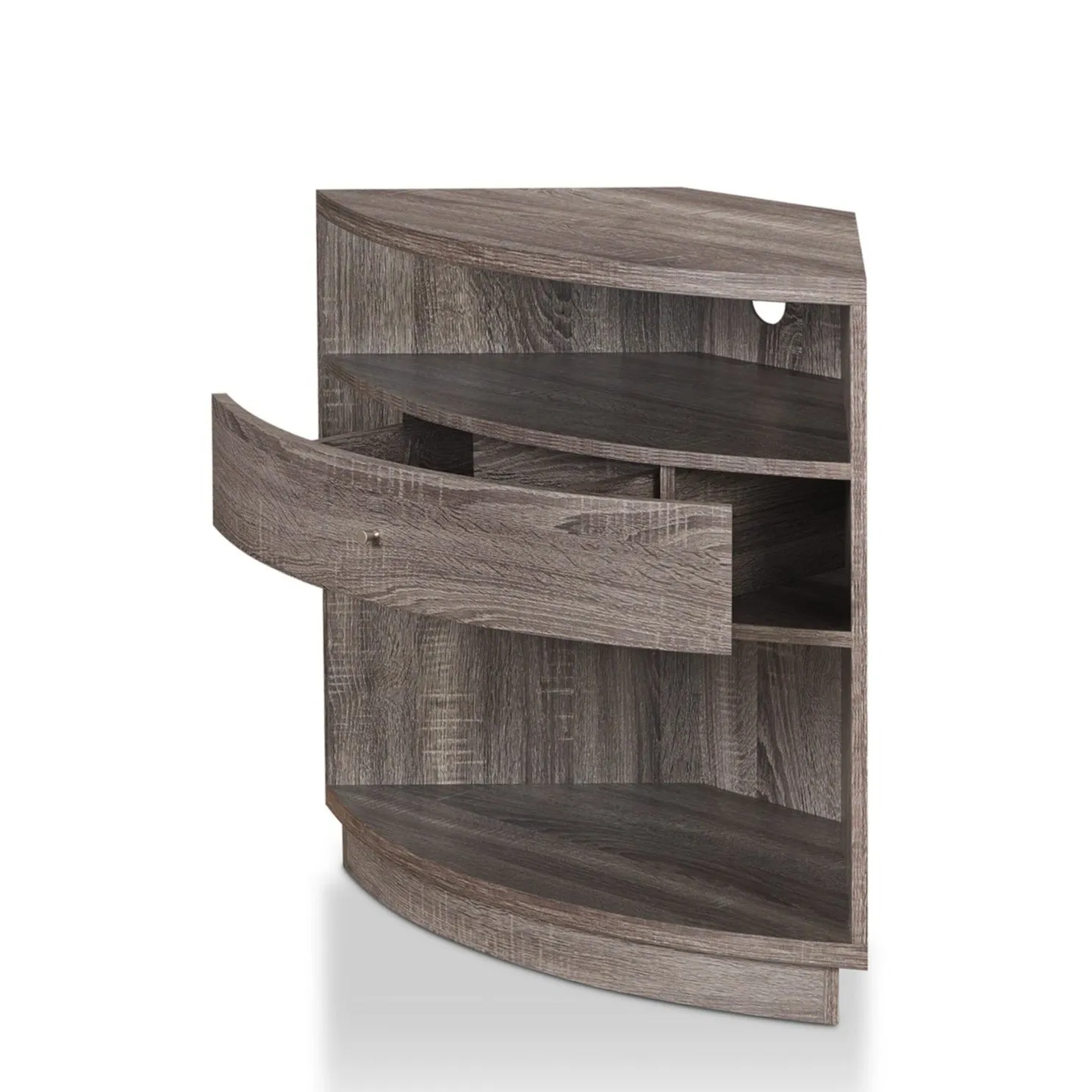 Elmore Grey Multi-Functional Space-Saving Corner TV Console