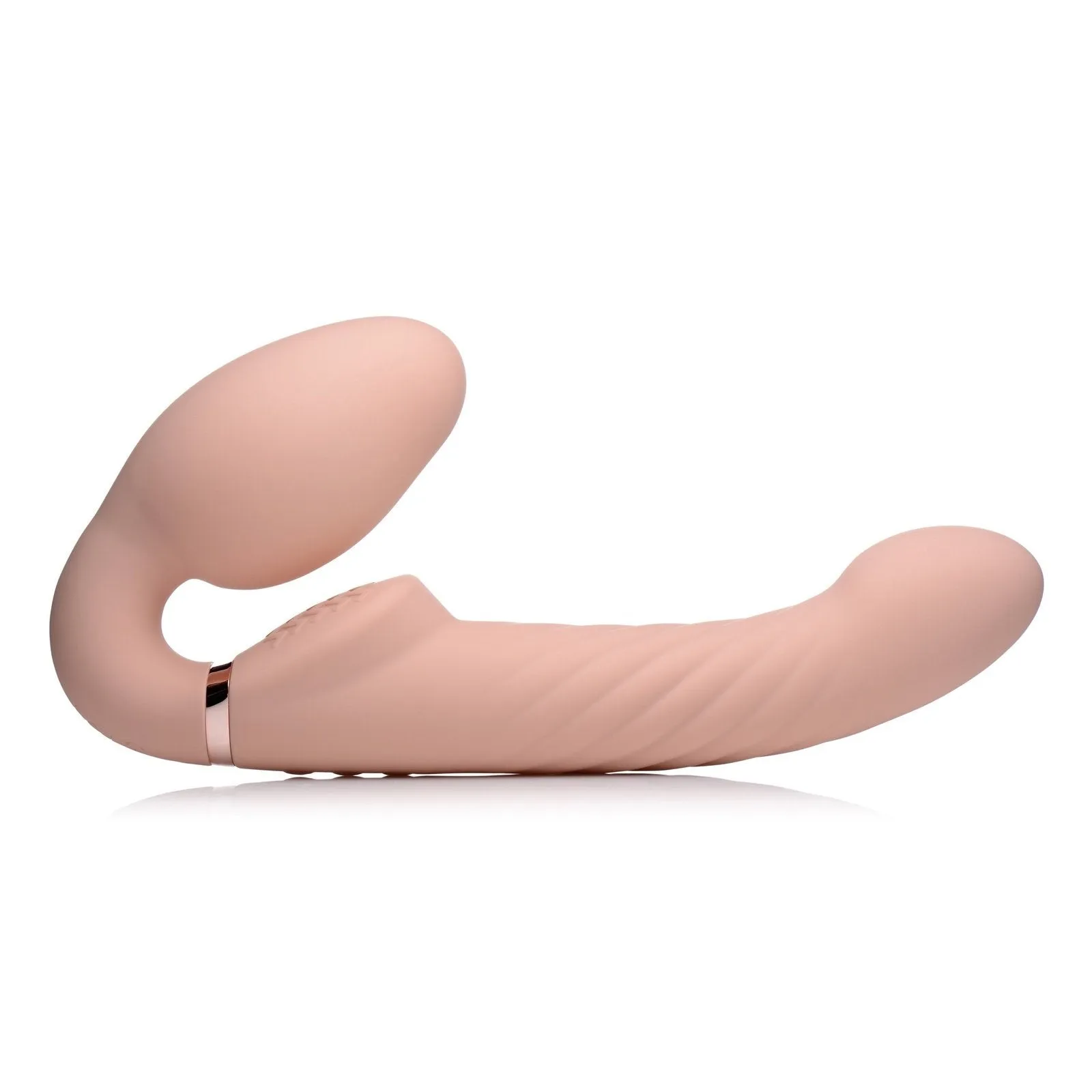 Silicone Inflatable Vibrating Strapless Strap-on with Ergonomic Design
