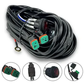 Premium Dual LED Wiring Harness for Ultimate Control of 2 Lights (DT)