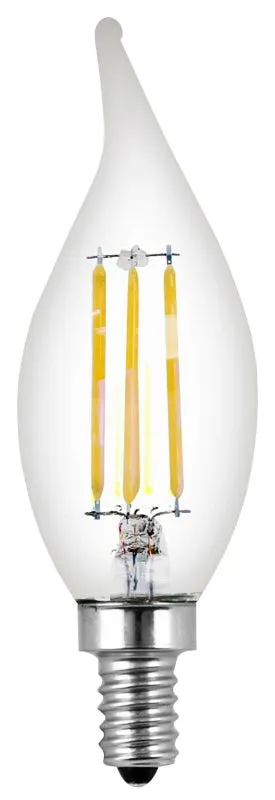 Feit Electric BPCFC40/927CA/FIL/2 LED Bulb, Decorative, Flame Tip Lamp, 40 W Equivalent, E12 Lamp Base, Dimmable, Clear, 2/PK :CD  2: QUANTITY: 1