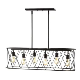 Gardner 37.75" 6-Light Adjustable Iron Farmhouse Rustic LED Dimmable Pendant