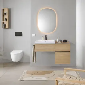Geberit Option Oval Illuminated Wall Mounted Mirror with Indirect Lighting