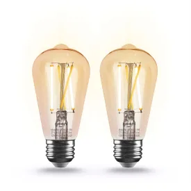 Geeni Lux ST19 Amber Smart Bulb - Tunable White 60W Equivalent (2-Pack)