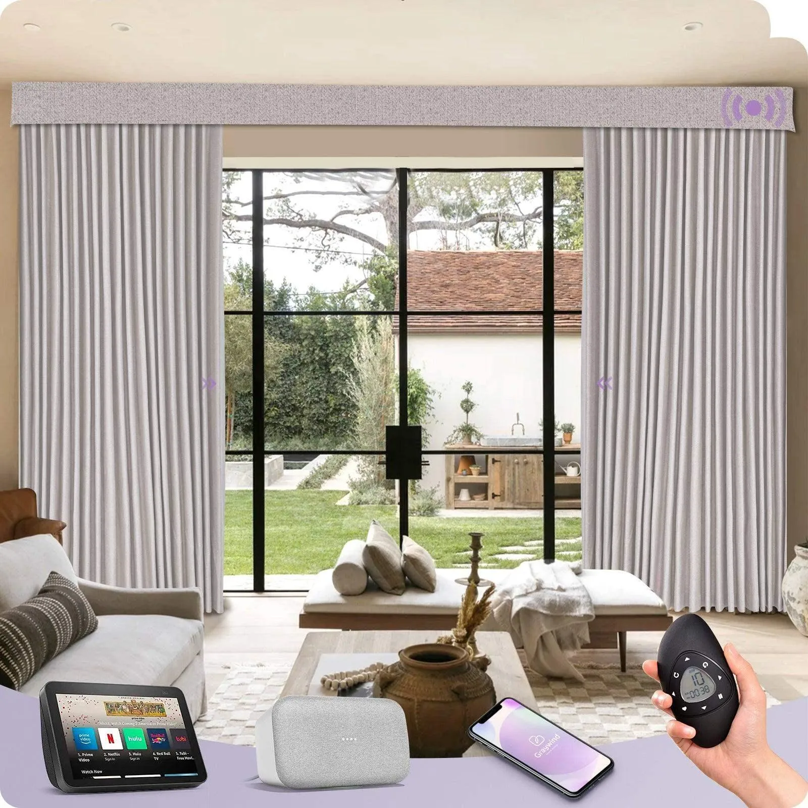 Graywind Hardwired Smart Curtain | Blackout Series | 40"-220"W