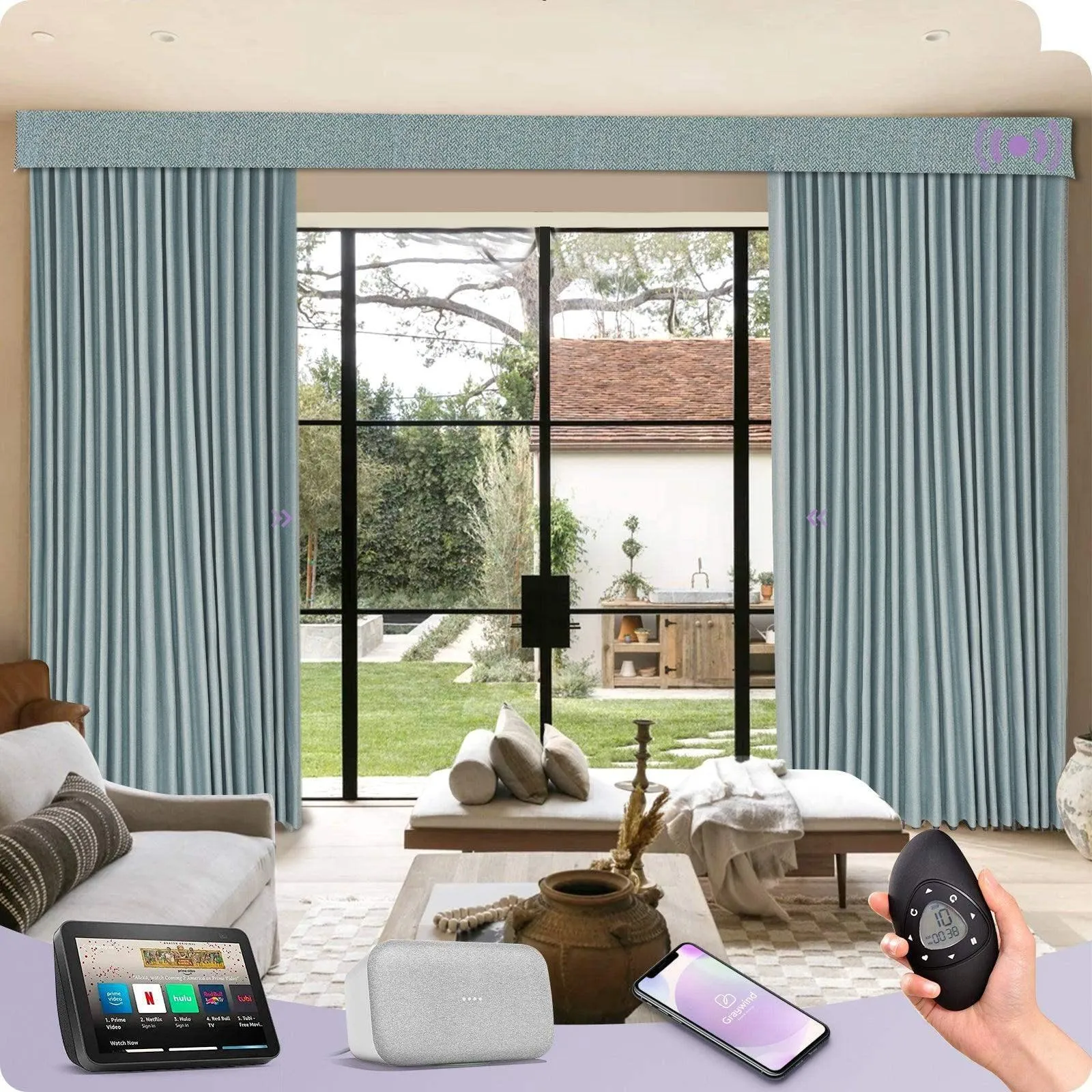 Graywind Hardwired Smart Curtain | Blackout Series | 40"-220"W