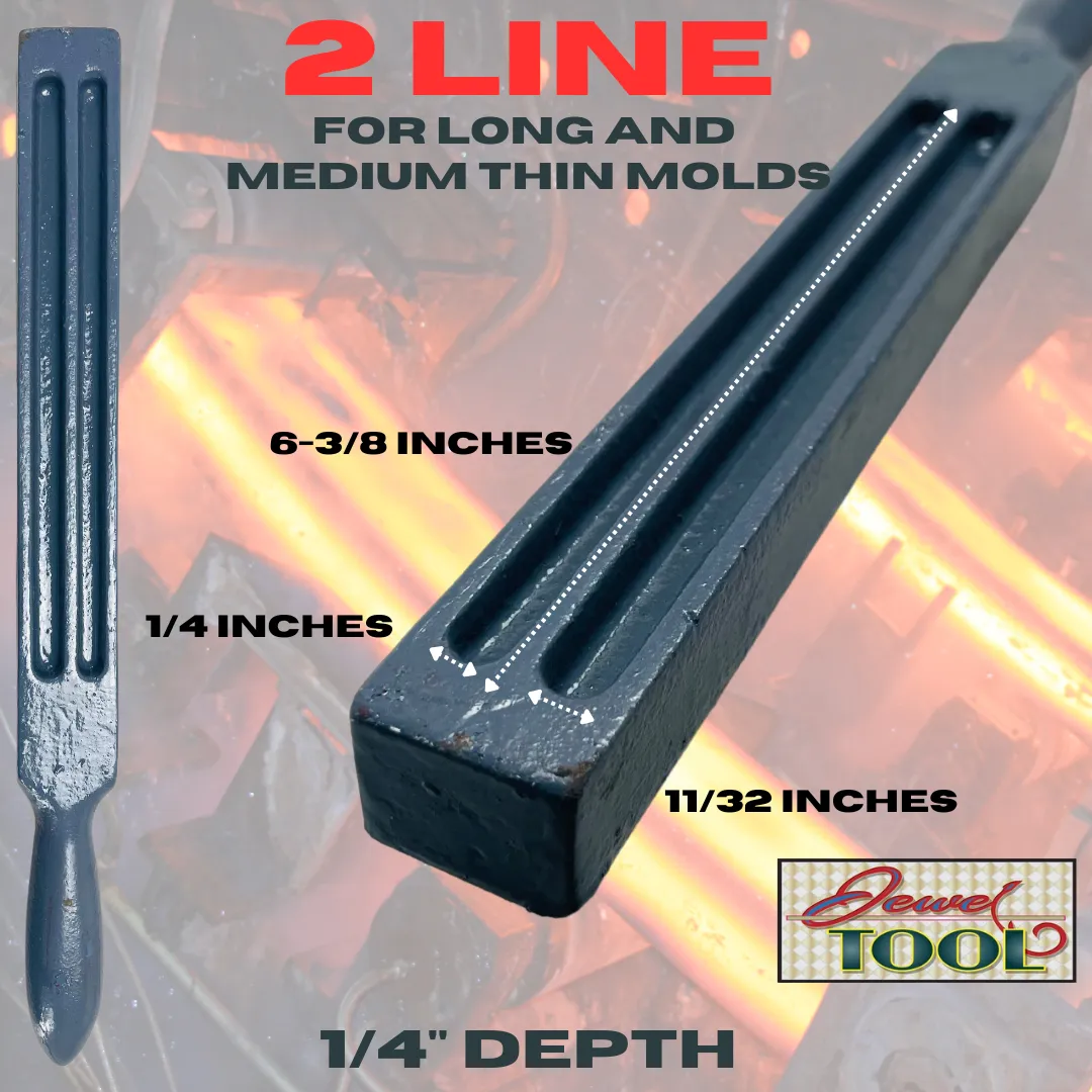 JEWEL TOOL 11" Double Sided Ingot Wire Flat Strip Mold || Smelting of Non-Ferrous Metals Such as Gold, Silver, Copper, Aluminum